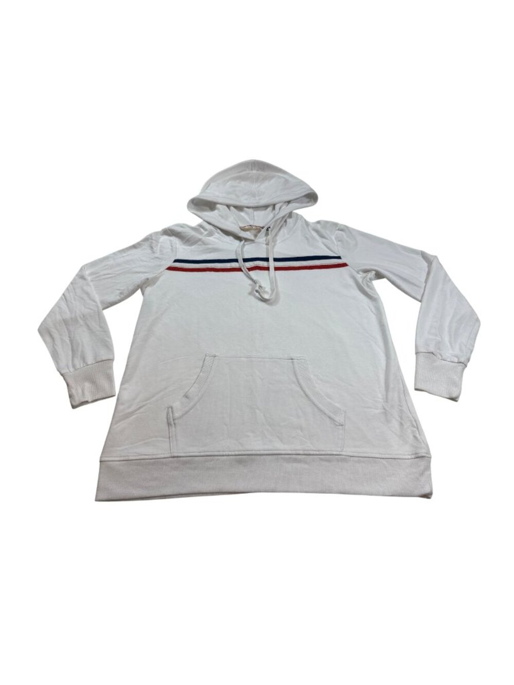 Jane And Delancey White Hoodie With Red & Blue Stripes Size M (NN682)